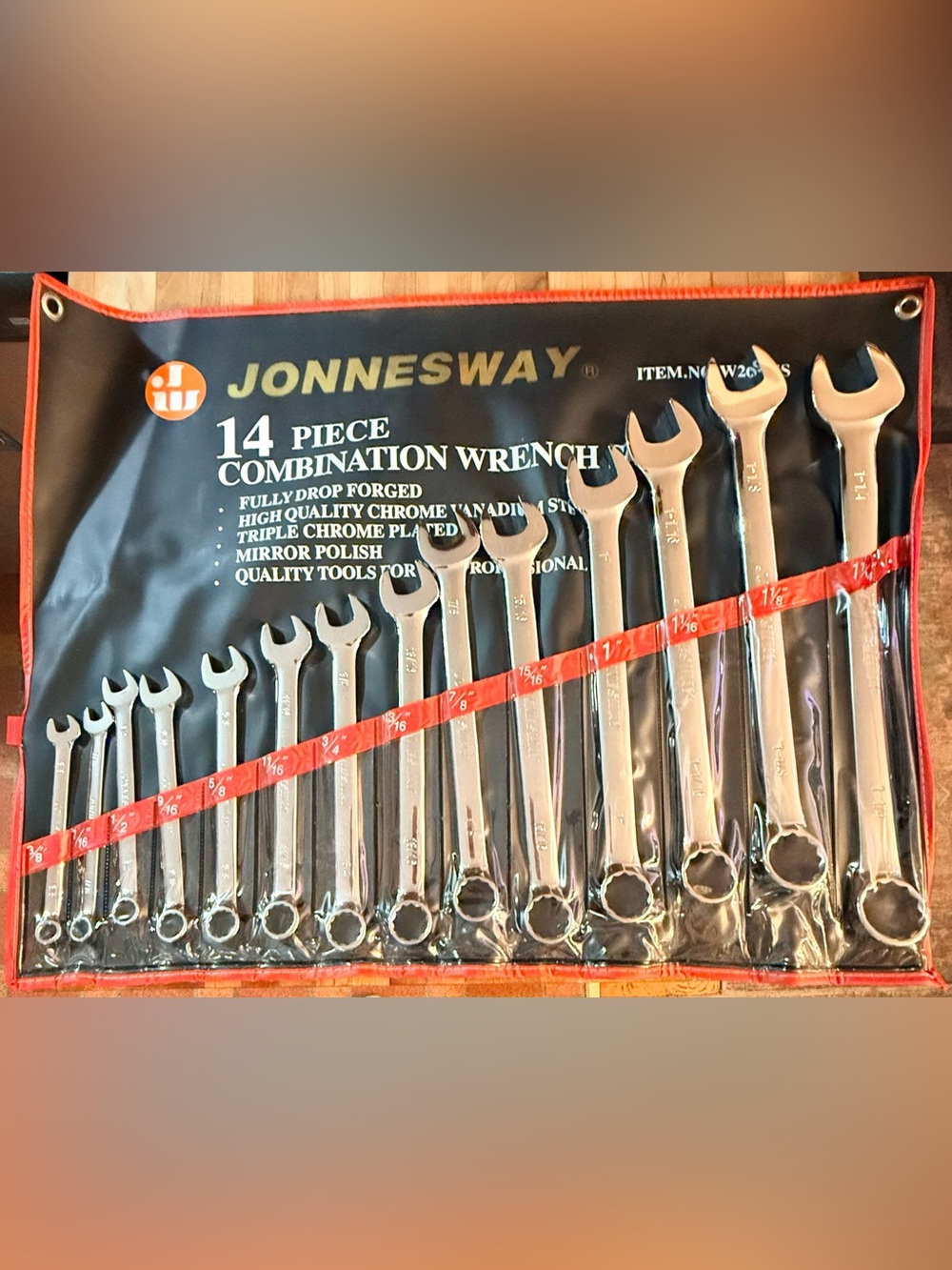 NEW! Jonnesway 14-Piece Combination Wrench Set - Chrome